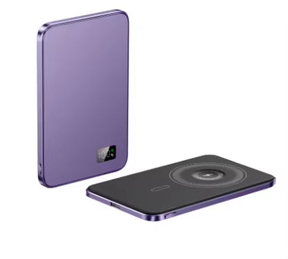 New Ultra Thin Alloy Powerbank Magnetic Power Bank Wireless Fast Charger for Iphone 16 15 14 13 12 Backup Battery for Magsafe