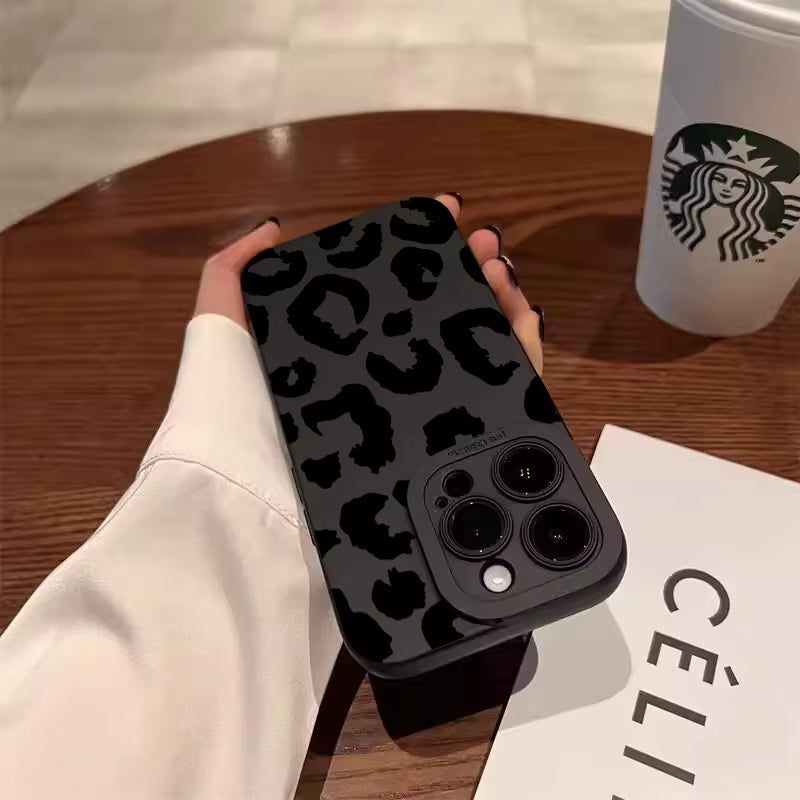 Stylish Leopard Print Camera Protection Case for iPhone 16, 17, and More - Full Coverage Design