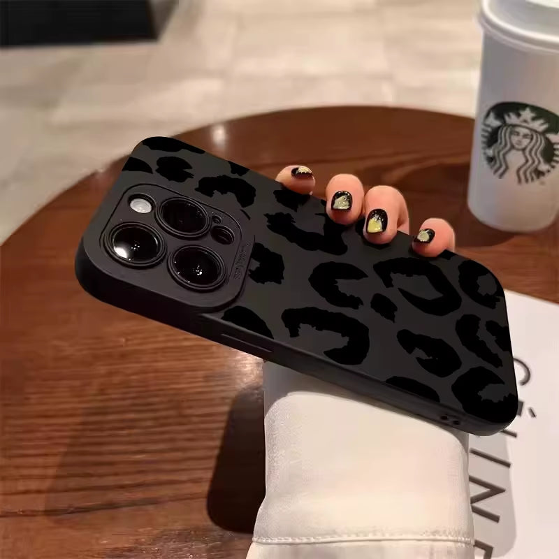 Stylish Leopard Print Camera Protection Case for iPhone 16, 17, and More - Full Coverage Design