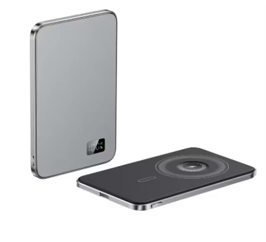 New Ultra Thin Alloy Powerbank Magnetic Power Bank Wireless Fast Charger for Iphone 16 15 14 13 12 Backup Battery for Magsafe