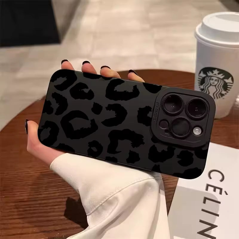 Stylish Leopard Print Camera Protection Case for iPhone 16, 17, and More - Full Coverage Design
